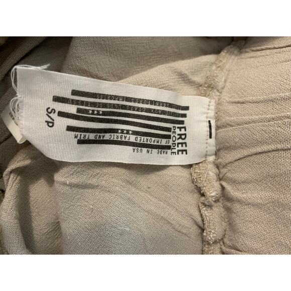 Free People Small Beige Wide Leg Rayon Pull On Khaki High Rise Women's Pant - Picture 7 of 8